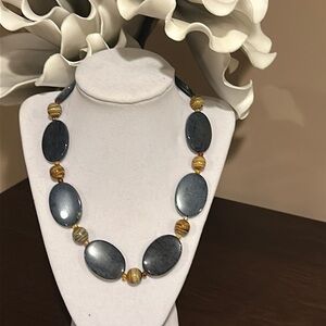 New Handmade Semi-Precious Blue Natural Color Necklace